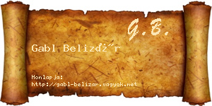 Gabl Belizár névjegykártya